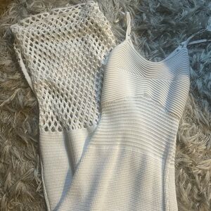 White Knit Crochet Beach Dress